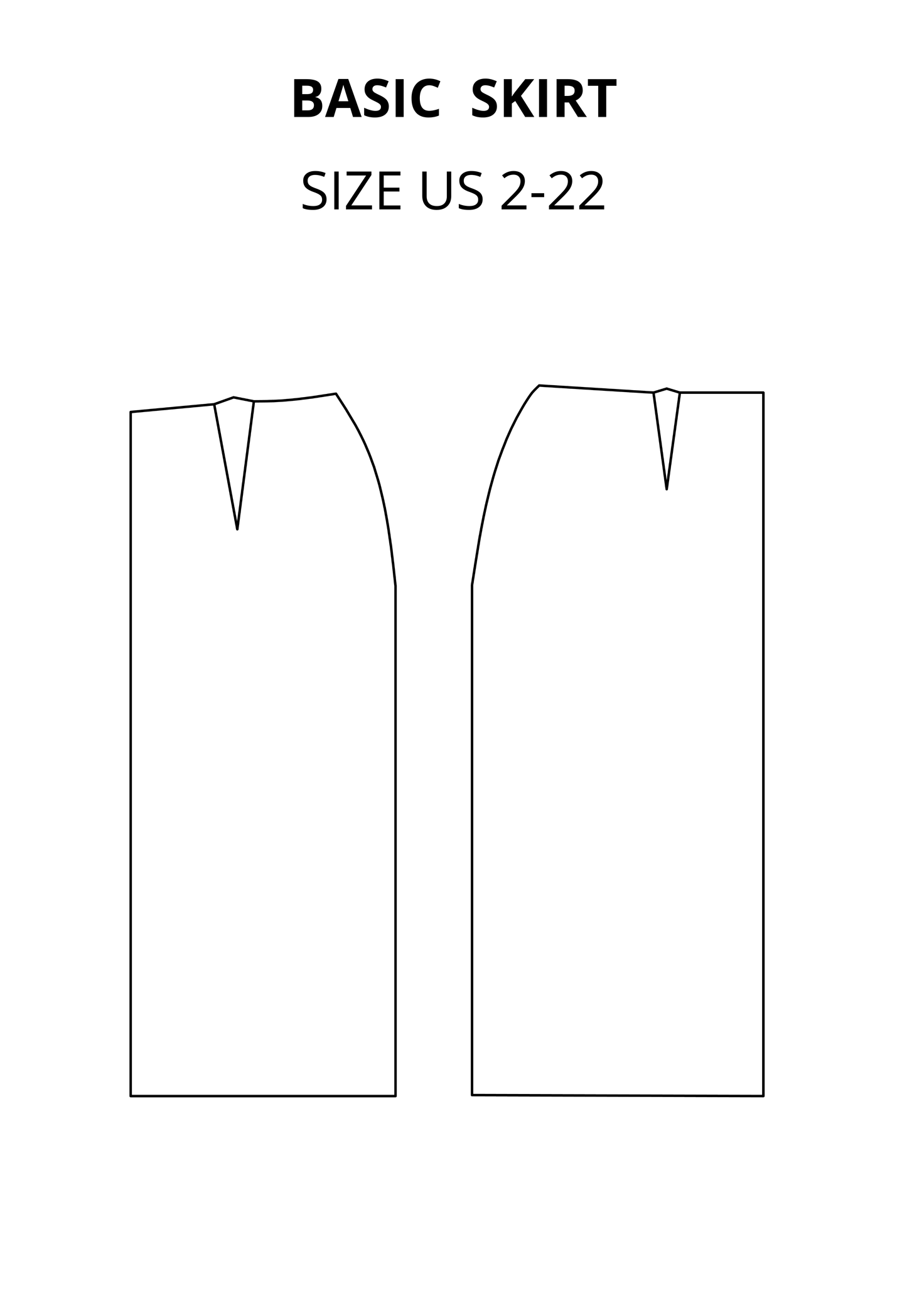 Basic Skirt Block Sewing Pattern for WOVEN fabrics - AlketaStafukaPatterns
