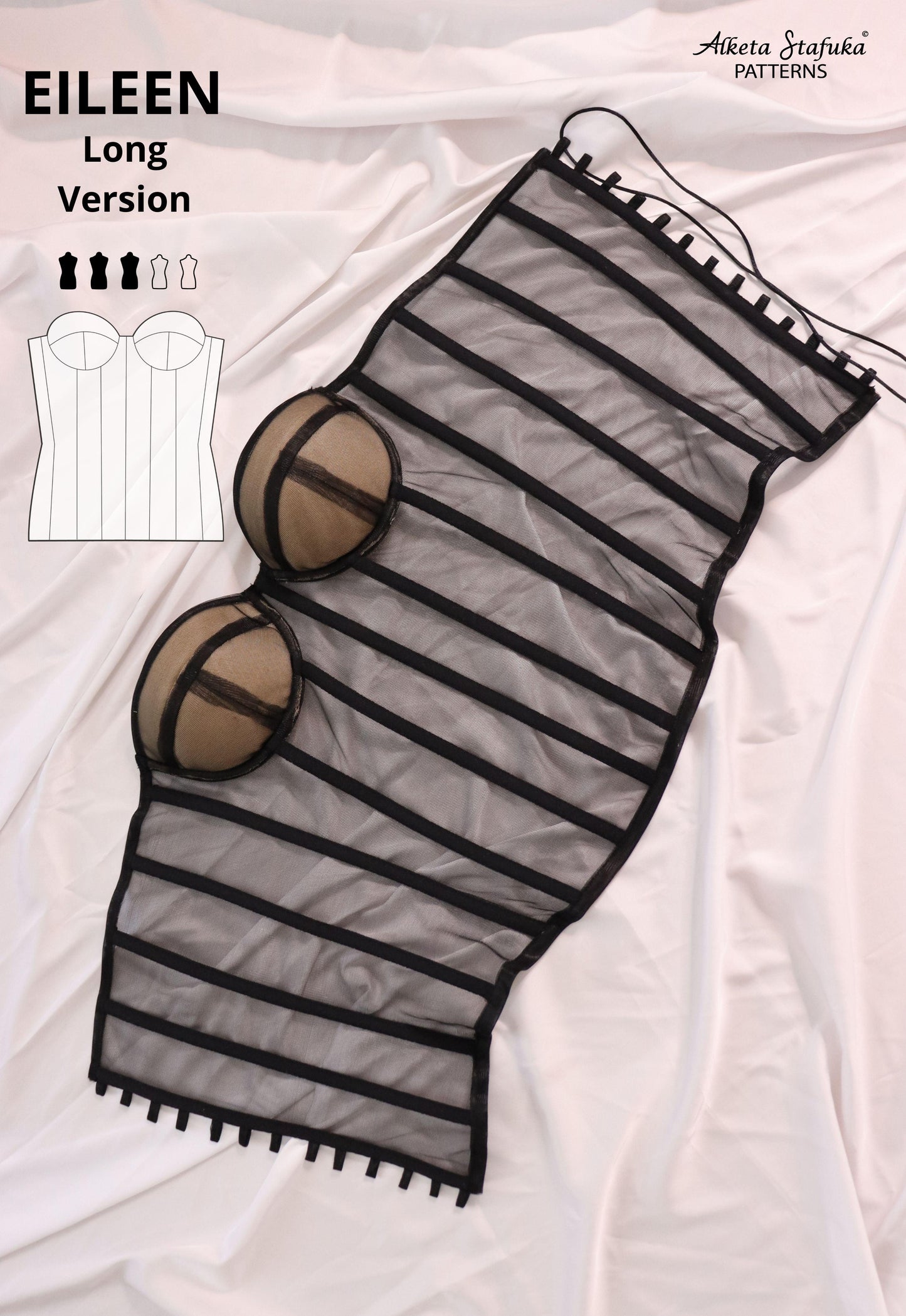 Eileen Transparent Corset Pattern Long Version XXS-XL - AlketaStafukaPatterns