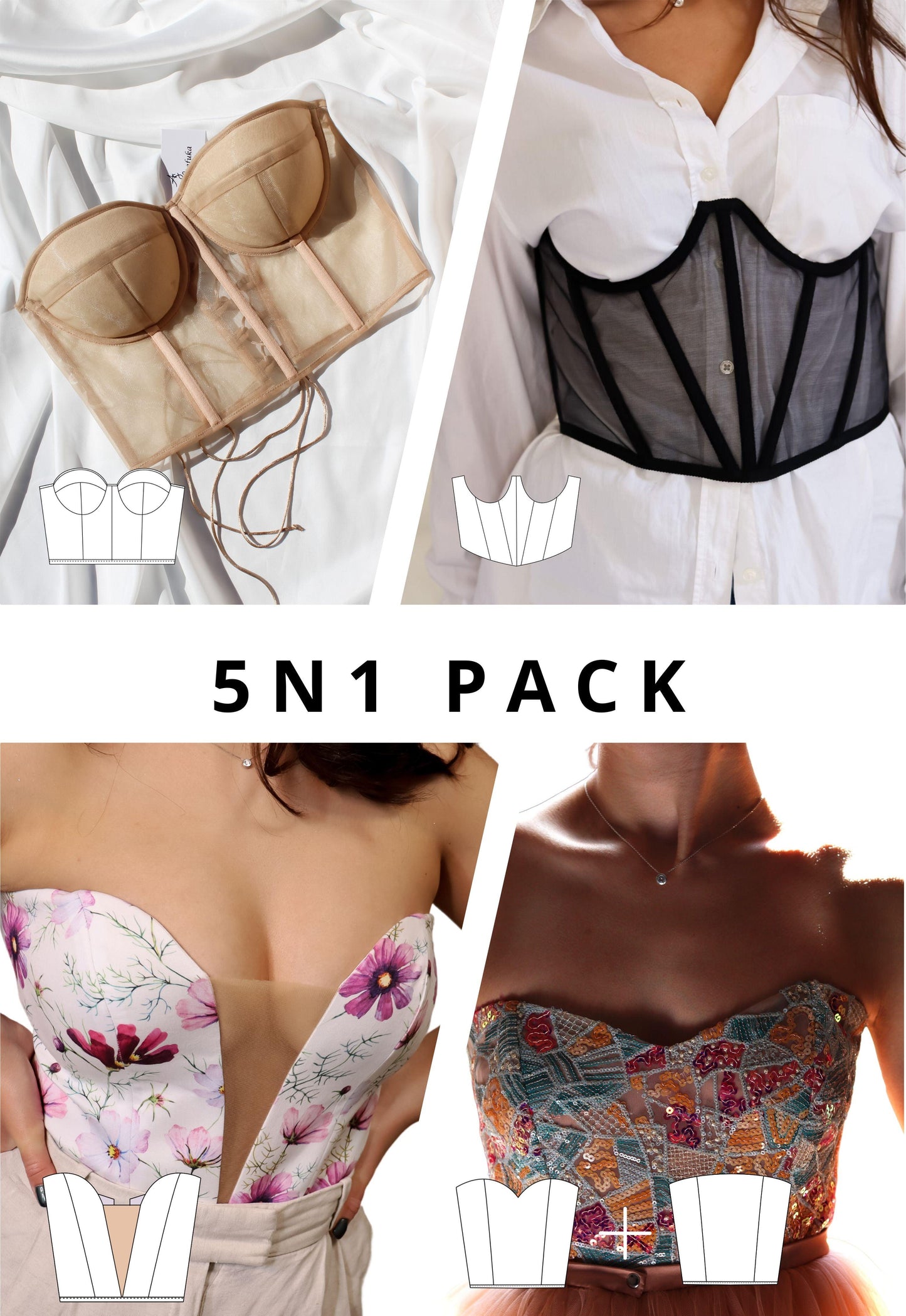 Mega BUNDLE Corset Sewing Patterns - AlketaStafukaPatterns