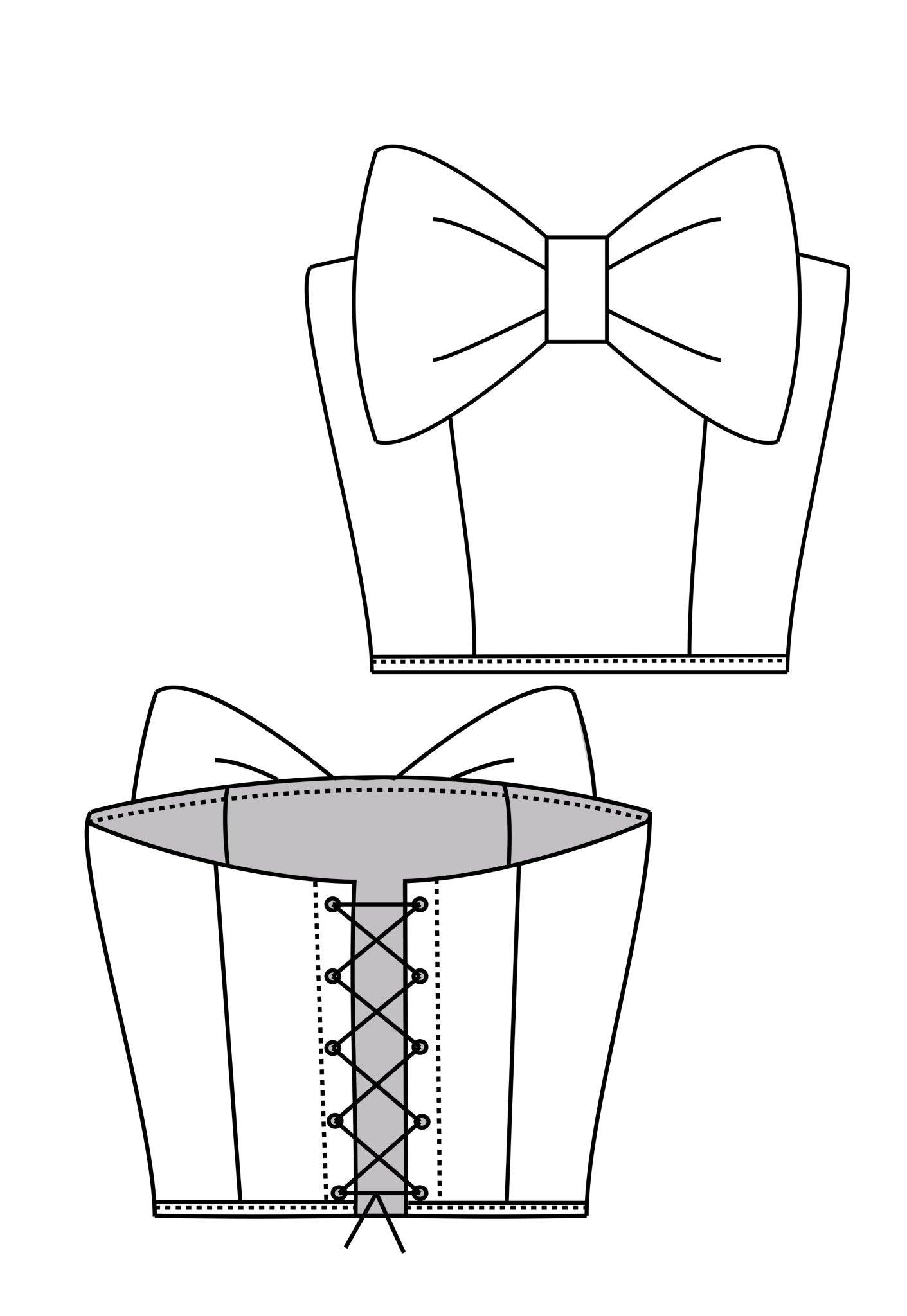 Anna Bow Corset Sewing Pattern XXS-XL - AlketaStafukaPatterns