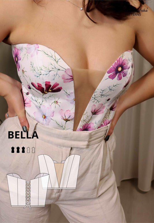 Bella Bustier Sewing Pattern US 0-10 - AlketaStafukaPatterns