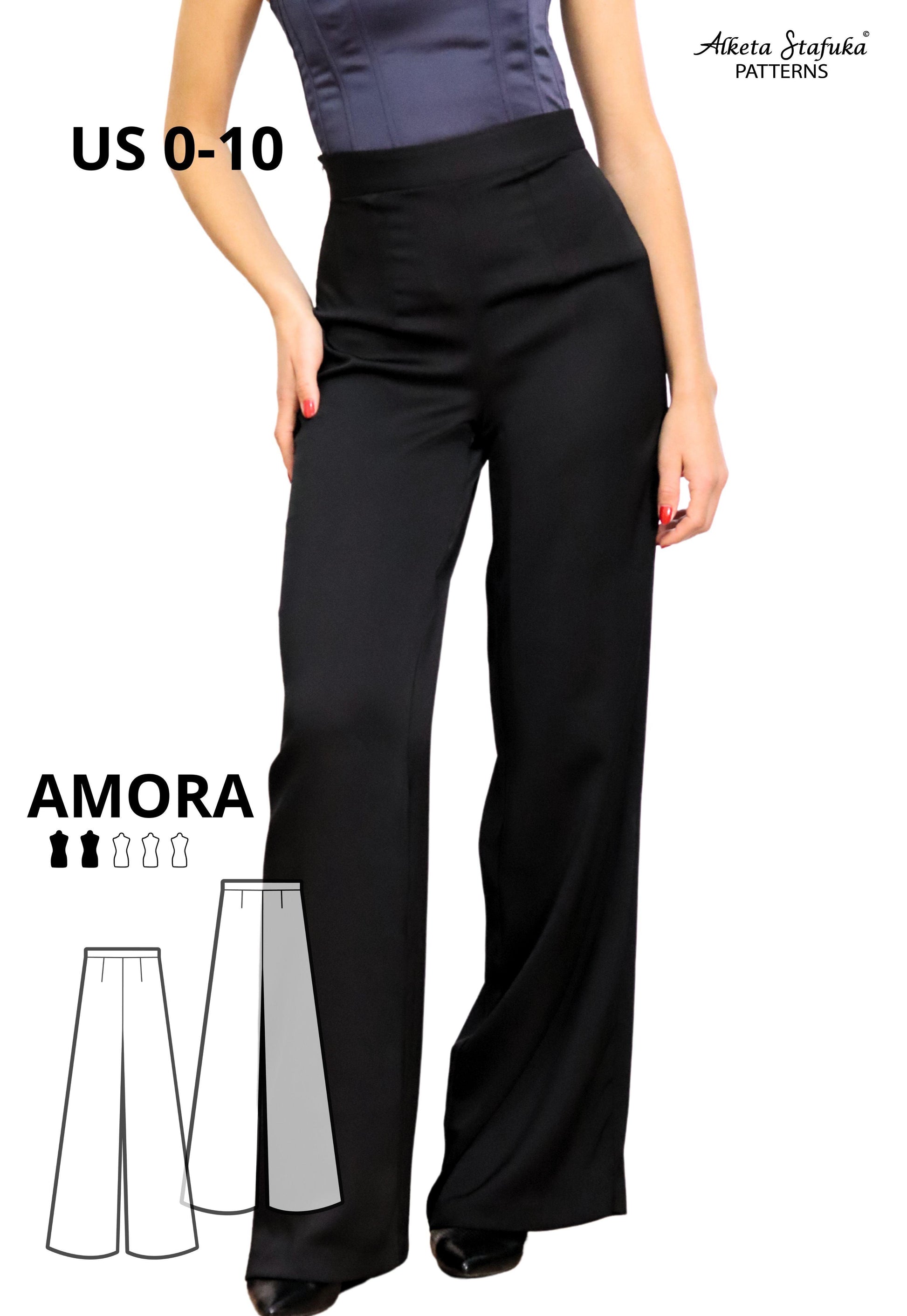 Amora Elegant Palazzo Pants US 0-10 - AlketaStafukaPatterns