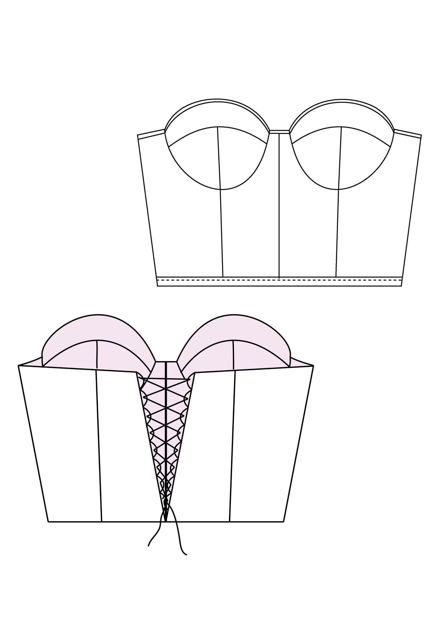 transparent corset sewing pattern xxs-xxl