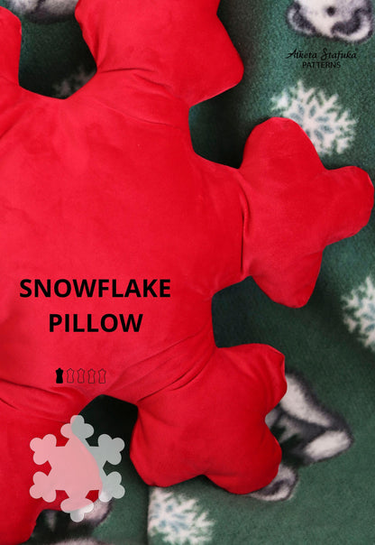 Snowflake Pillow Sewing Pattern 30 cm x 30 cm - AlketaStafukaPatterns