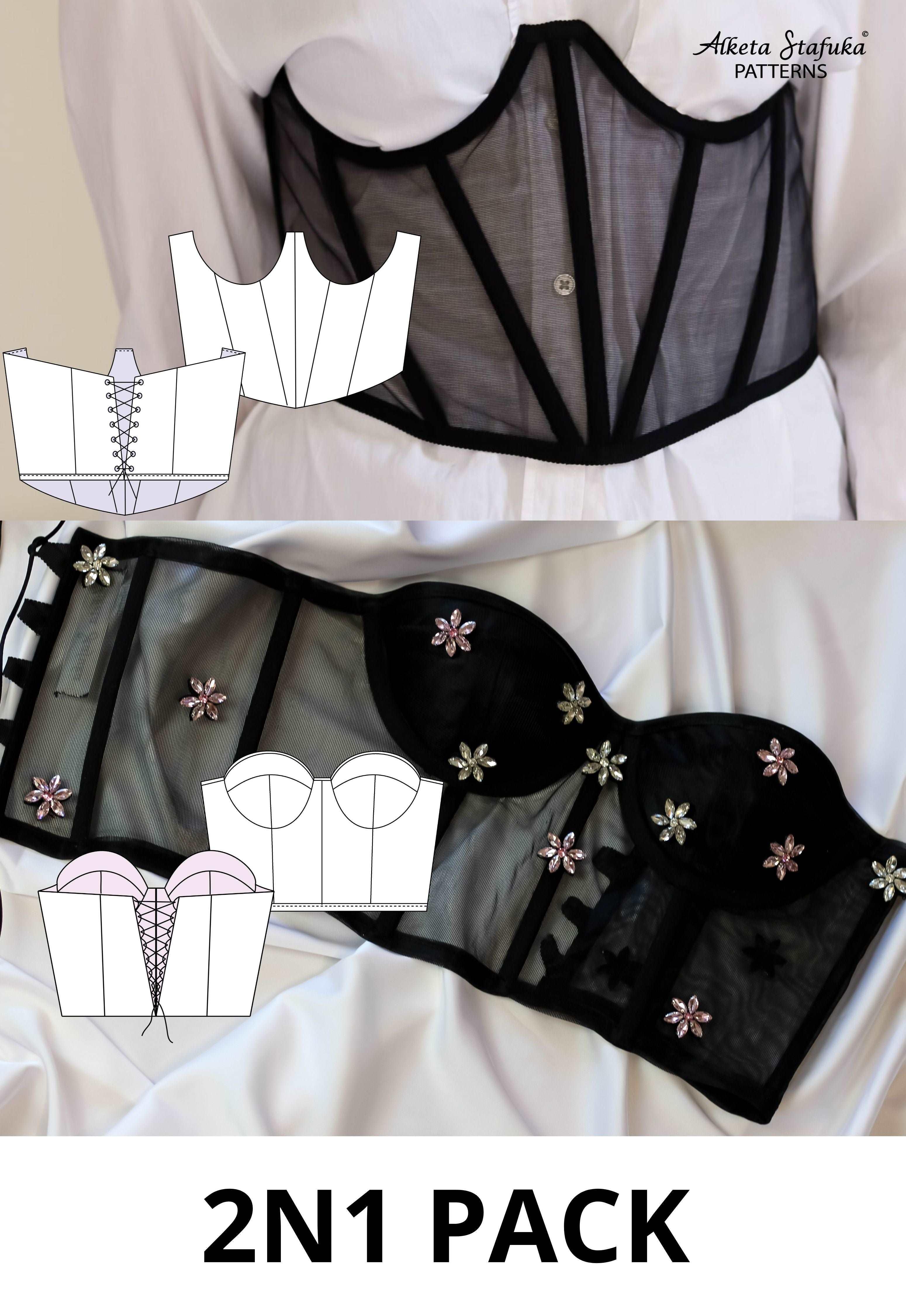 Transparent Corset and Underbust Corset Sewing Pattern Bundle ...