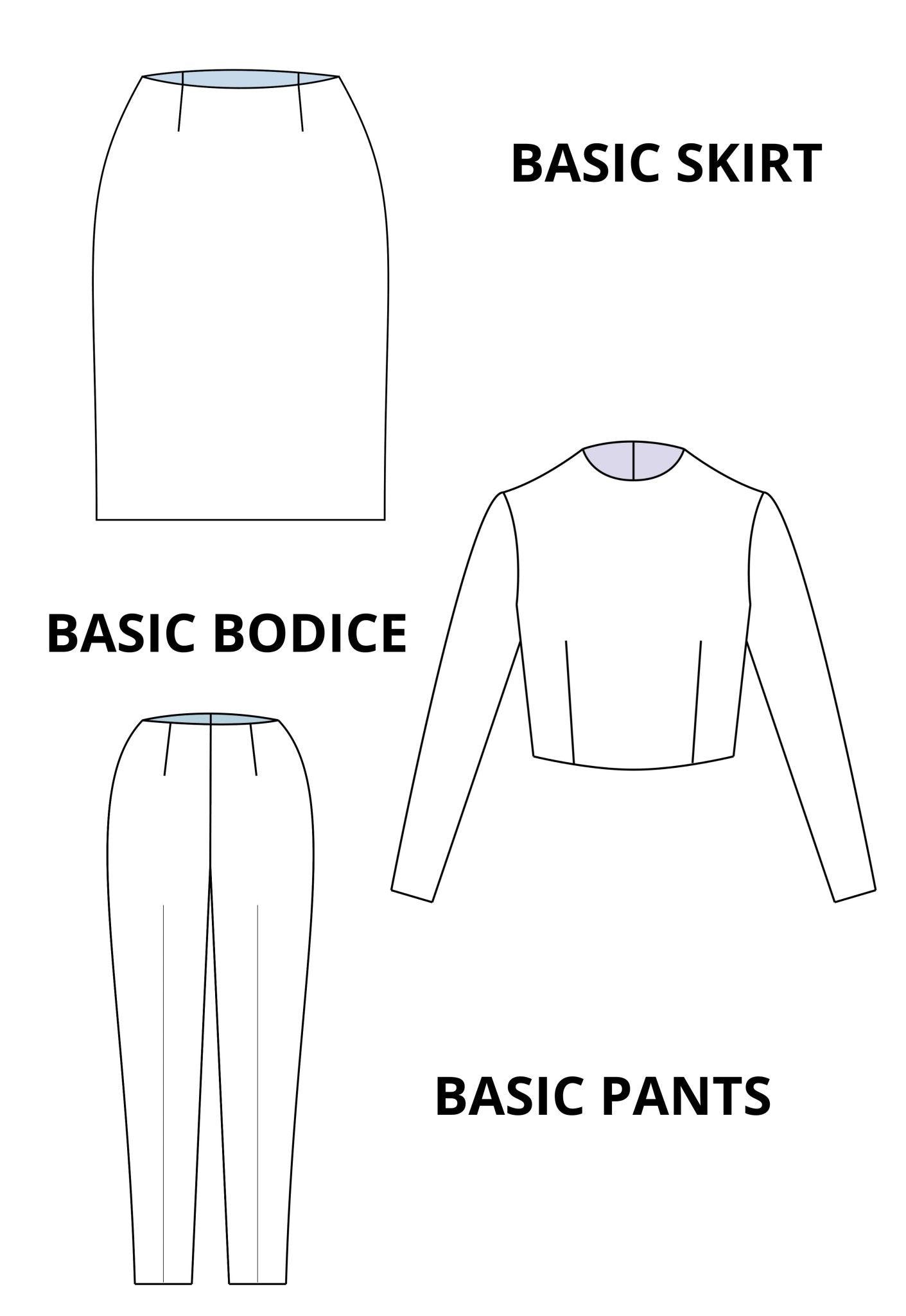 Basic WOVEN Block Sewing Patterns Set for Women - AlketaStafukaPatterns