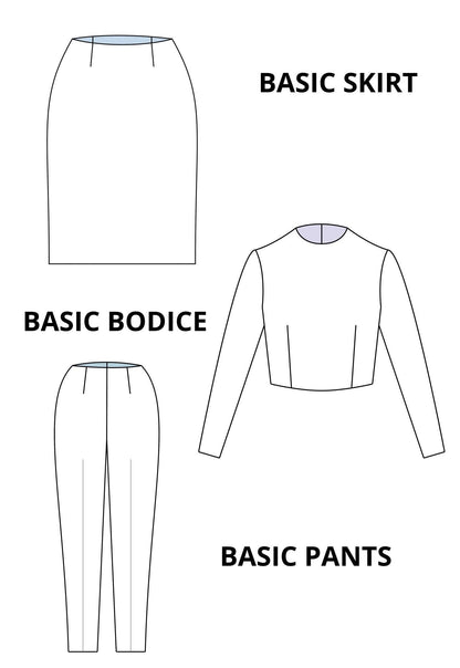 Basic WOVEN Block Sewing Patterns Set for Women - AlketaStafukaPatterns