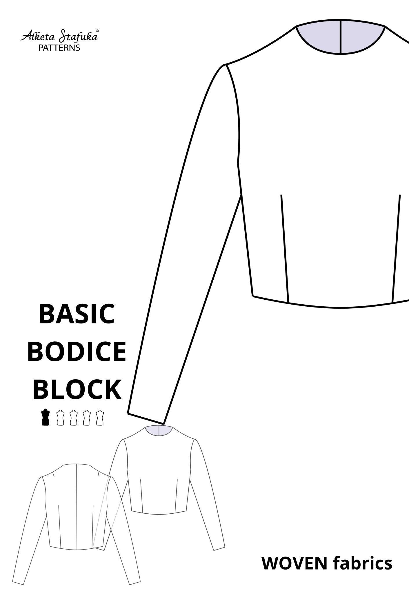 Basic WOVEN Block Sewing Patterns Set for Women - AlketaStafukaPatterns