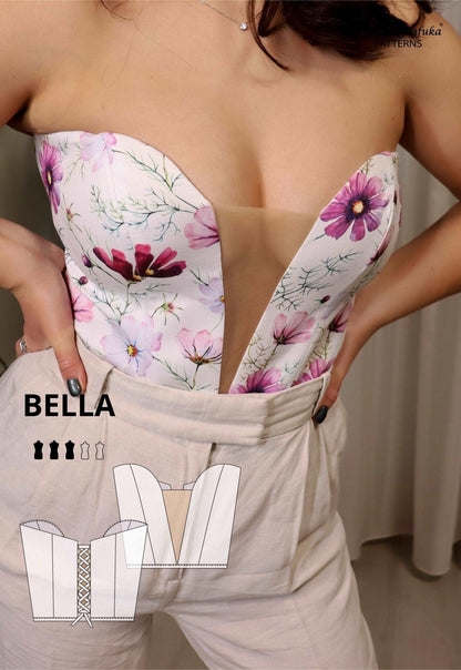 Bella Bustier Sewing Pattern US 0-10 - AlketaStafukaPatterns