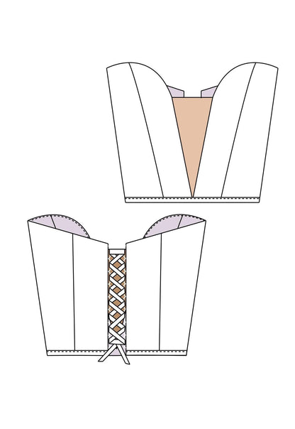 Bella Bustier Sewing Pattern US 0-10 - AlketaStafukaPatterns