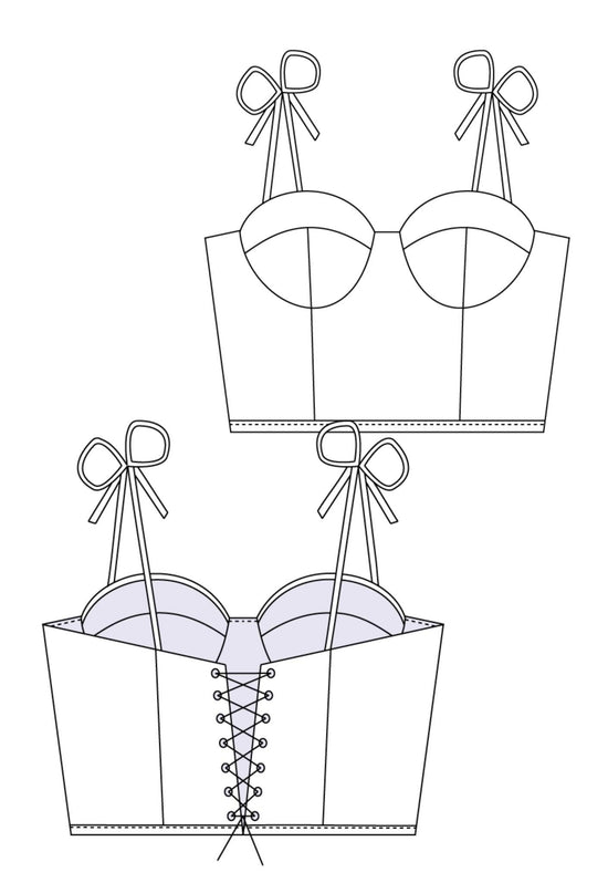 Corset with Cups sewing pattern with sewing video tutorial ...